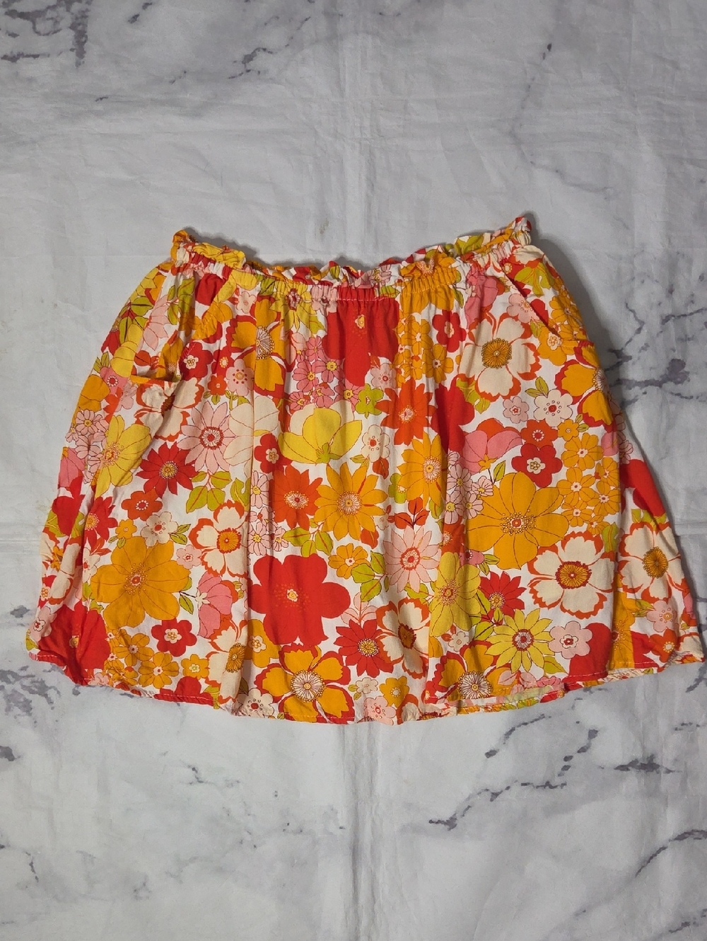 Pink Lily Orange Floral Skort